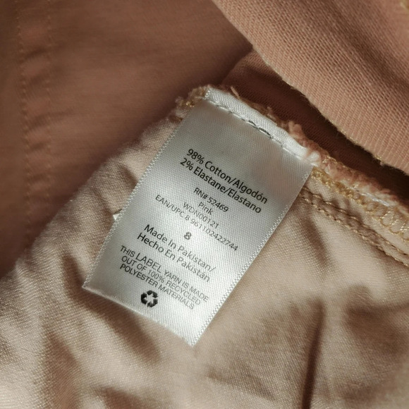 Free Assembly Blush Pink Rolled Cuff Jean Shorts Size 8 - Picture 8 of 16